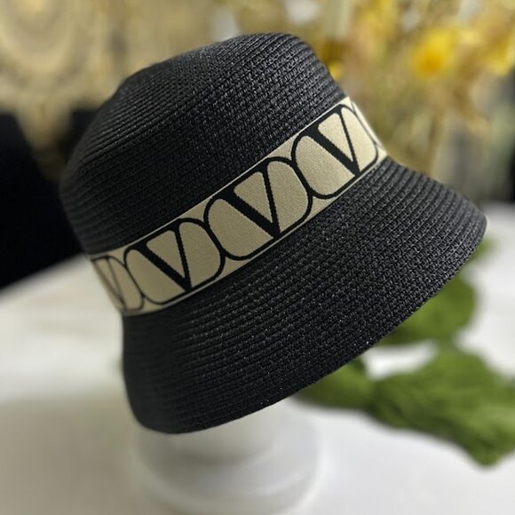 Women's Black Summer Hat With Wide Ribbon - Picture 3 of 5